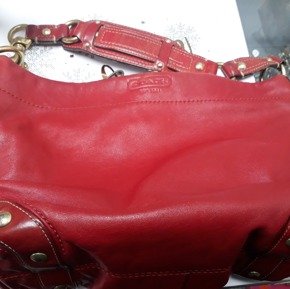 Coach Purse Deep red W/ Brass